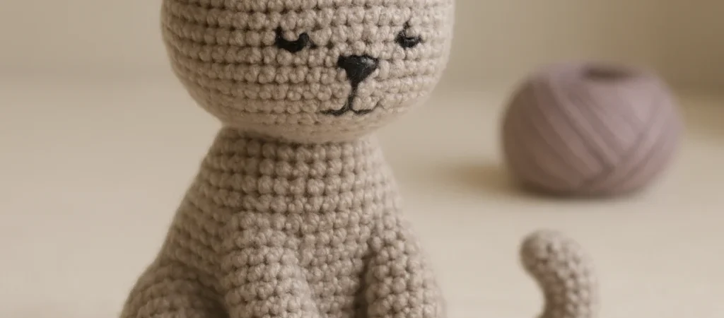 A Seated Crochet Cat, Shaped Step by Step
